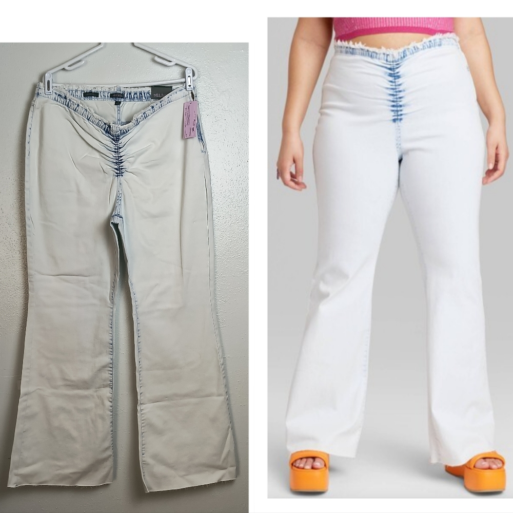 Wild Fable Low Rise Flare Denim Pant Pull On Jeans Bleach Wash Sizing Tall Women